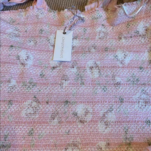 NWT LOVESHACK FANCY norna Pink Floral smocked Dress in ballet pink size XL - Picture 7 of 12